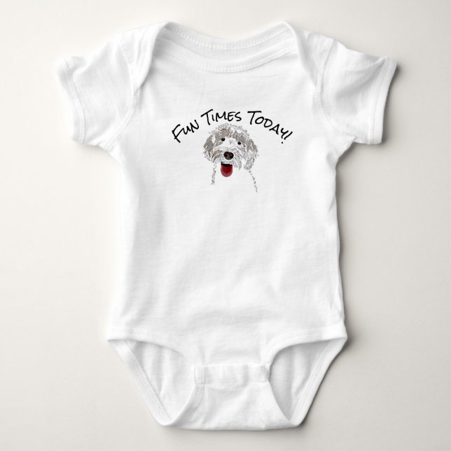 Labradoodle Fun Times Heute Baby Bodysuit Strampler (Vorderseite)