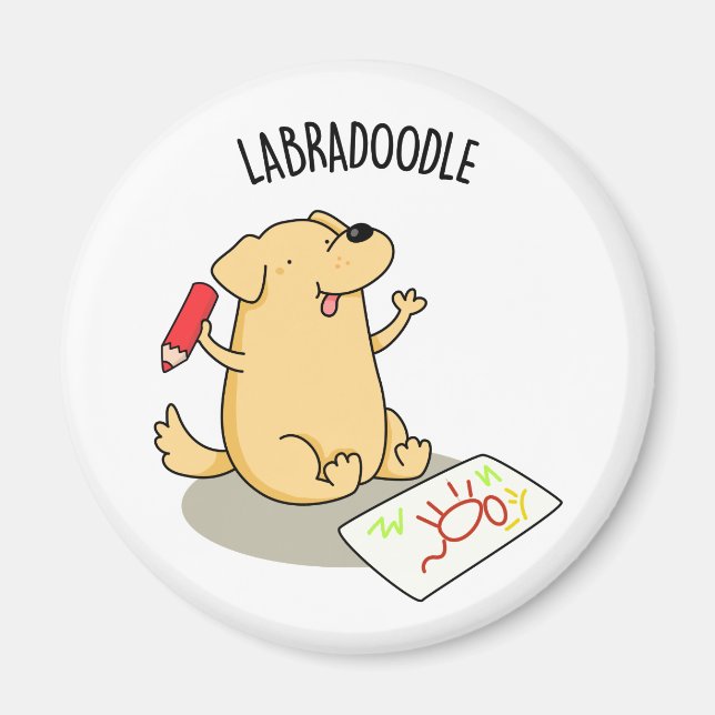 Labradoodle Funny Labrador Dog Pub Magnet (Vorne)