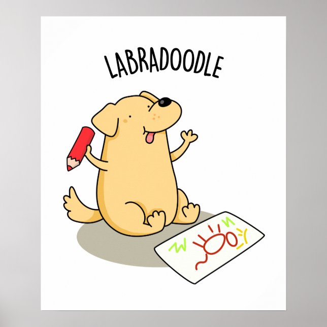 Labradoodle Funny Labrador Dog Pub Poster (Vorne)