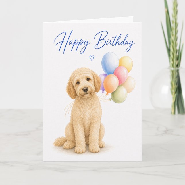 Labradoodle Geburtstag Karte (Vorderseite)