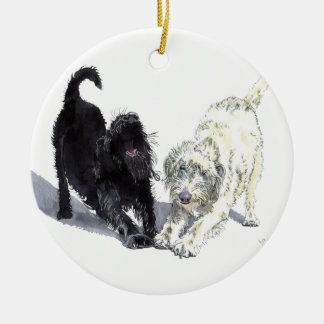 Labradoodle Gekritzel Keramikornament
