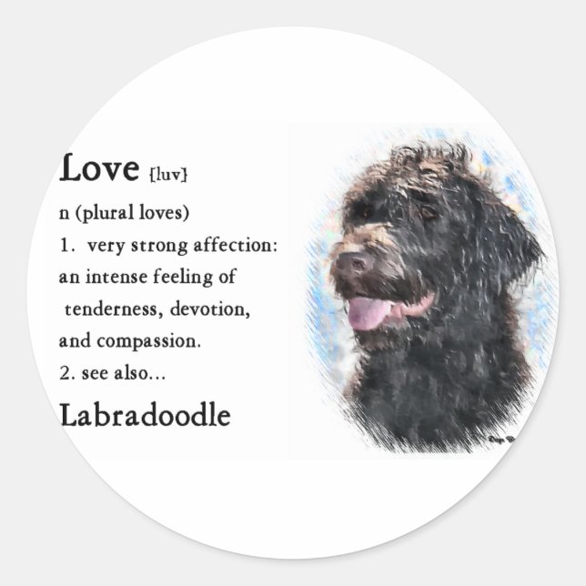 Labradoodle-Geschenke Runder Aufkleber (Vorderseite)