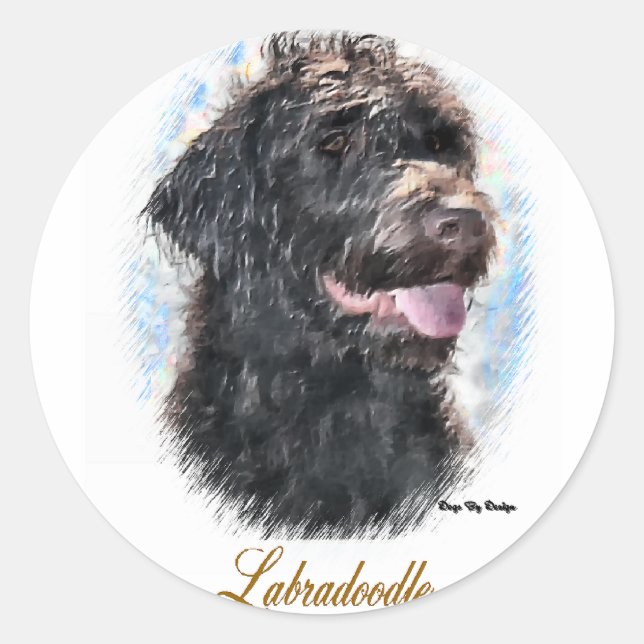 Labradoodle-Geschenke Runder Aufkleber (Vorderseite)