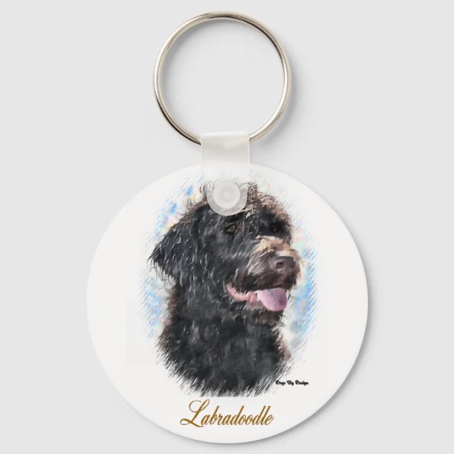 Labradoodle-Geschenke Schlüsselanhänger (Vorderseite)