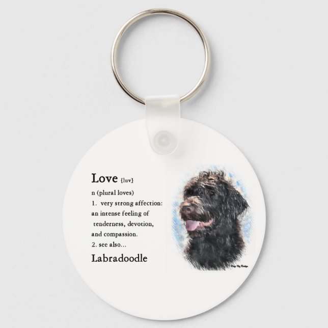 Labradoodle-Geschenke Schlüsselanhänger (Vorderseite)