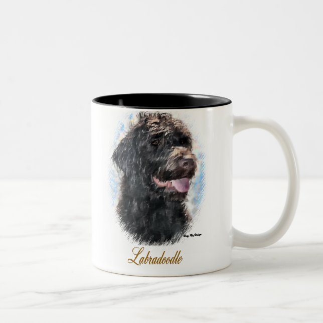 Labradoodle-Geschenke Zweifarbige Tasse (Rechts)