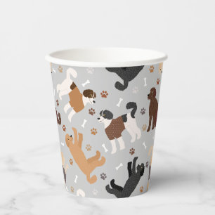 Labradoodle/Goldendoodknochen und Paws Papier Cu Pappbecher