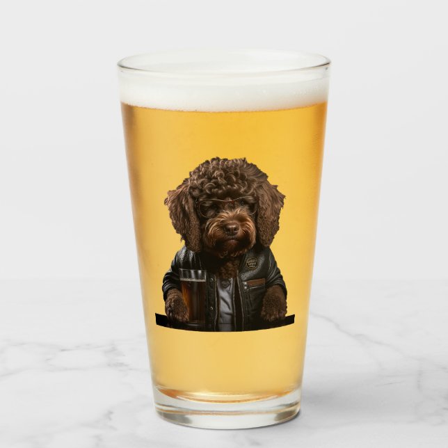 Labradoodle, goldendoodle, bernedoodle lustiges Ge Glas (Vorne (Gefüllt))