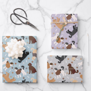 Labradoodle/Goldendoodle Knochen und Paare Geschenkpapier Set
