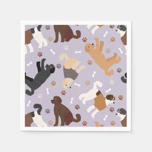 Labradoodle / Goldendoodle Knochen und Pfauen Napk Serviette