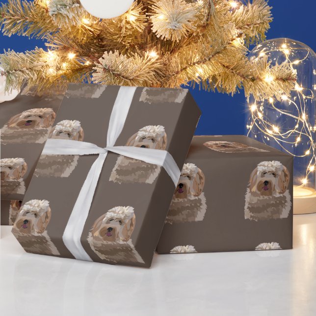 Labradoodle Goldendoodle Poodle Dog Haustier Geschenkpapier (Feiertage)