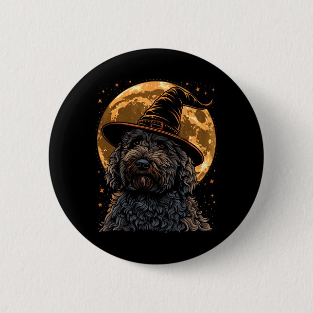 Labradoodle Halloween Hund Lustig Süße Doodle Mama Button (Vorderseite)