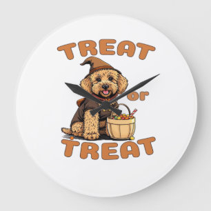 Labradoodle Halloween-Hundekostüm �Süßes oder Saur Große Wanduhr