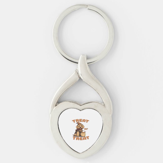 Labradoodle Halloween-Hundekostüm �Süßes oder Saur Schlüsselanhänger (Vorderseite)