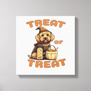 Labradoodle Halloween-Hundekostüm �Treat or Treat� Leinwanddruck