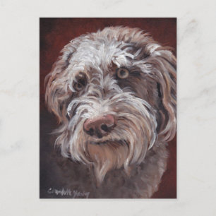 Labradoodle Hund Art Postkarte