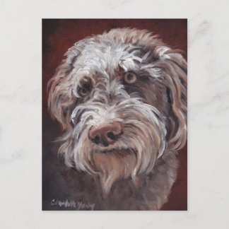 Labradoodle Hund Art Postkarte