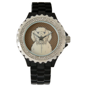 Labradoodle Hund Cartoon Paare Armbanduhr