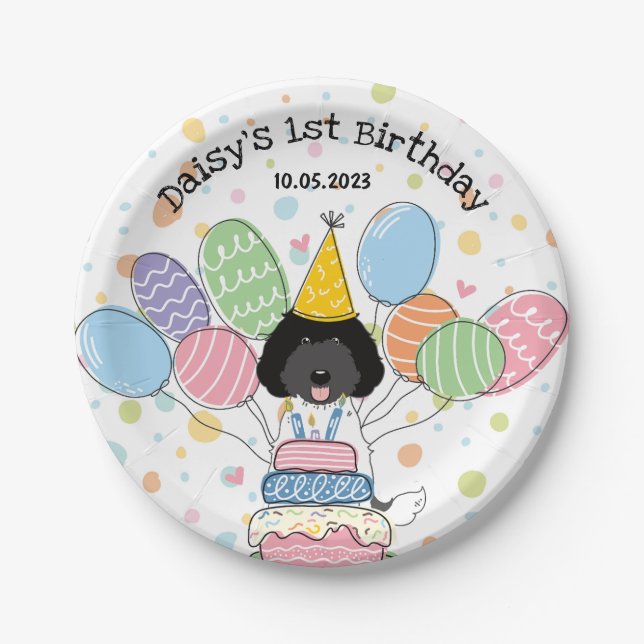 Labradoodle Hund Geburtstagsparty Paper Teller (Vorderseite)