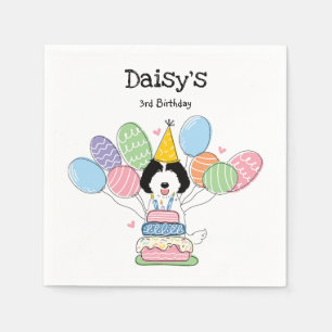 Labradoodle Hund Geburtstagsparty Papier Napkins Serviette
