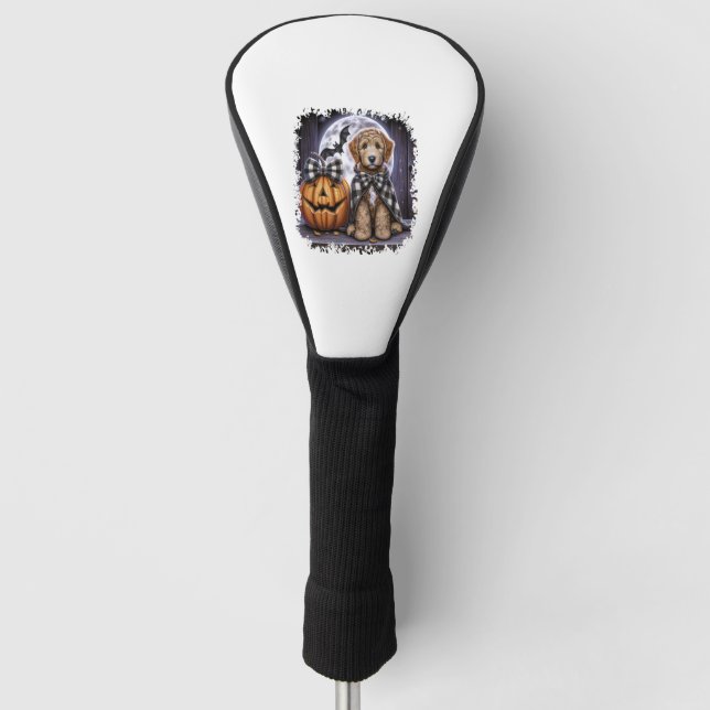 Labradoodle-Hund Halloween-Platz Golf Headcover (Vorderseite)