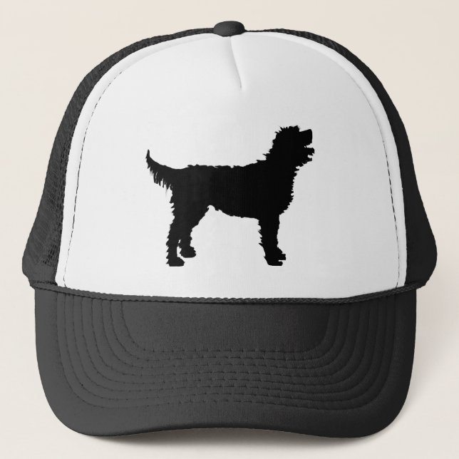 Labradoodle Hund (im Schwarzen) Truckerkappe (Vorderseite)