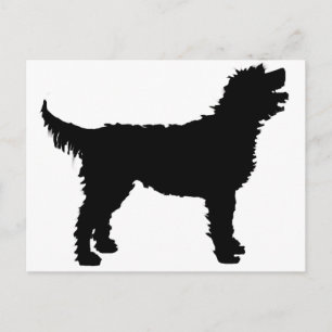 Labradoodle Hund (in schwarz) Postkarte