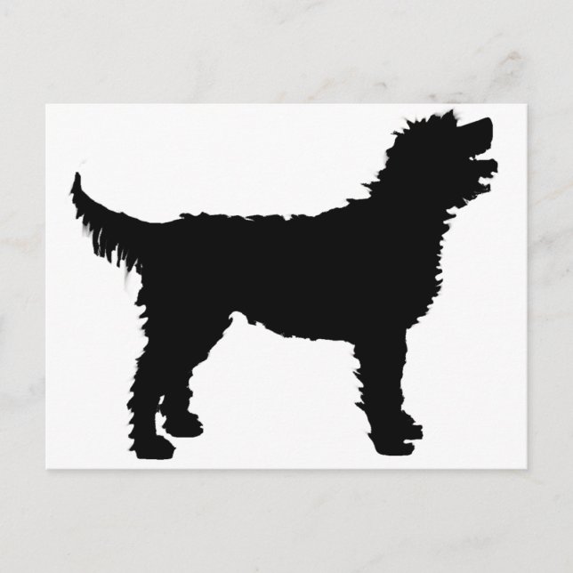 Labradoodle Hund (in schwarz) Postkarte (Vorderseite)