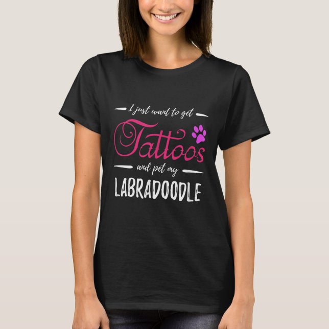Labradoodle Hund Lover Tattoo Funny Hund Mama Gesc T-Shirt (Vorderseite)