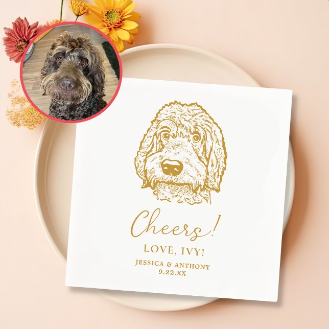 Labradoodle Hund Personalisiert Cheers Serviette (Von Creator hochgeladen)