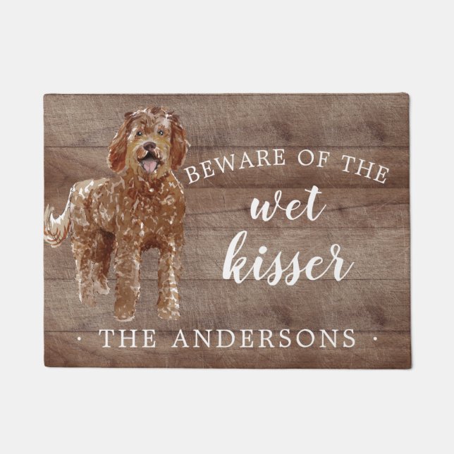 Labradoodle Hund Personalisiert Dog Mat Fußmatte (Vorderseite)