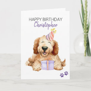 Labradoodle Hund Personalisiert Happy Birthday Karte