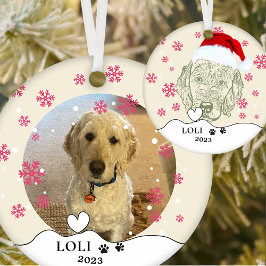 Labradoodle Hund Personalisiert Zeichnend Hand Keramik Ornament