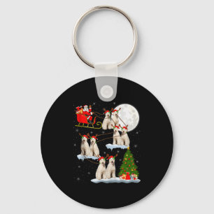 Labradoodle Hund Santa Schlitten Fliegend Lustig M Schlüsselanhänger