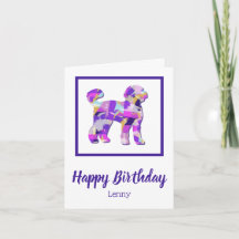 Labradoodle Hund Silhouette Lila PY&B Geburtstag