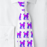 Labradoodle Hund Silhouette Rosa Blau Weiß Krawatte<br><div class="desc">Labradoodle Hund Silhouette verrückt heiß rosa und blauen digitalen abstrakten Muster. Diese Krawatte ist ideal, um Ihre Outfits zu verbessern. Sie wird ein Bild von der Zuneigung der Hunde zeichnen und die perfekte Krawatte sein, die Liebe von Papa für seinen Hund zu zeigen. Machen Sie Ihr Geschenk zu einer fröhlichen...</div>