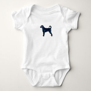 Labradoodle Hund Silhouette Schwarzes Wasser Baby Strampler
