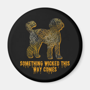 Labradoodle Hund Silhouette Spaß Halloween Magnet