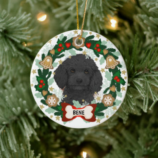 Labradoodle Hund Weihnachten Niedlicher Hund Kekss Keramik Ornament