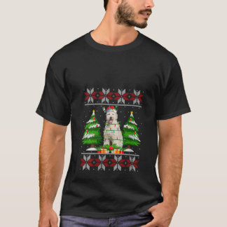 Labradoodle Hund Weihnachtsbaum Lichter Ugly Sweat T-Shirt
