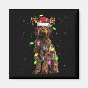 Labradoodle Hund Weihnachtsbeleuchtung Weihnachtsm Magnet