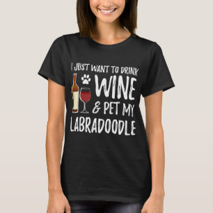Labradoodle-Hundefreund-Wein-T-Shirt Lustige Hunde T-Shirt