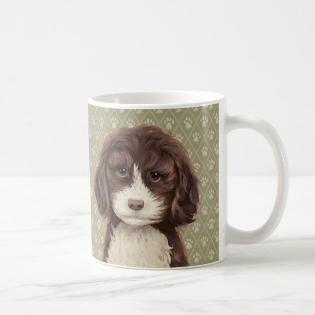 Labradoodle Hundegemälde / Labradoodle-Liebe / Kaffeetasse (Rechts)