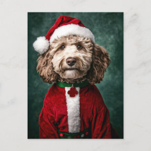 Labradoodle im Weihnachtsfest Postkarte