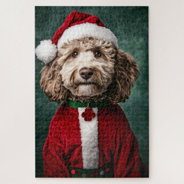 Labradoodle im Weihnachtsfest Puzzle (Vertikal)