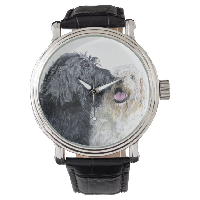 Labradoodle Kiss Armbanduhr (Vorderseite)