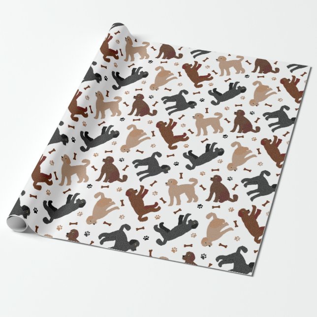 Labradoodle Knochen und Paare Geschenkpapier (Ungerollt)