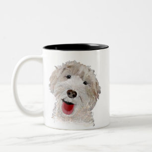 Labradoodle lächelnder Hund Zweifarbige Tasse