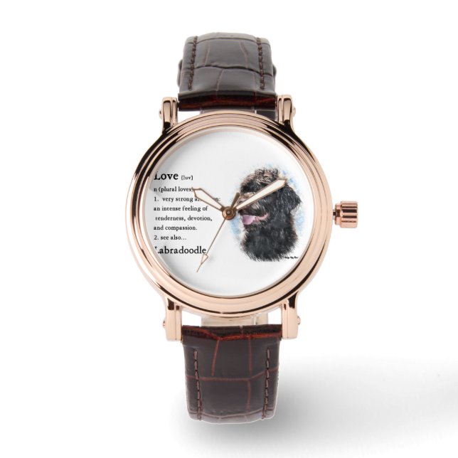 Labradoodle-Liebe ist Geschenke Armbanduhr (Vorderseite)