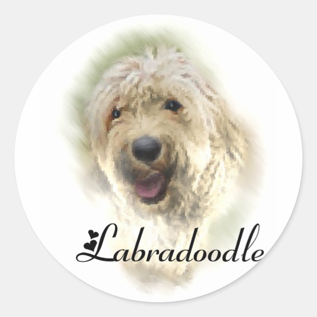 Labradoodle Liebhaber Geschenke Runder Aufkleber (Vorderseite)